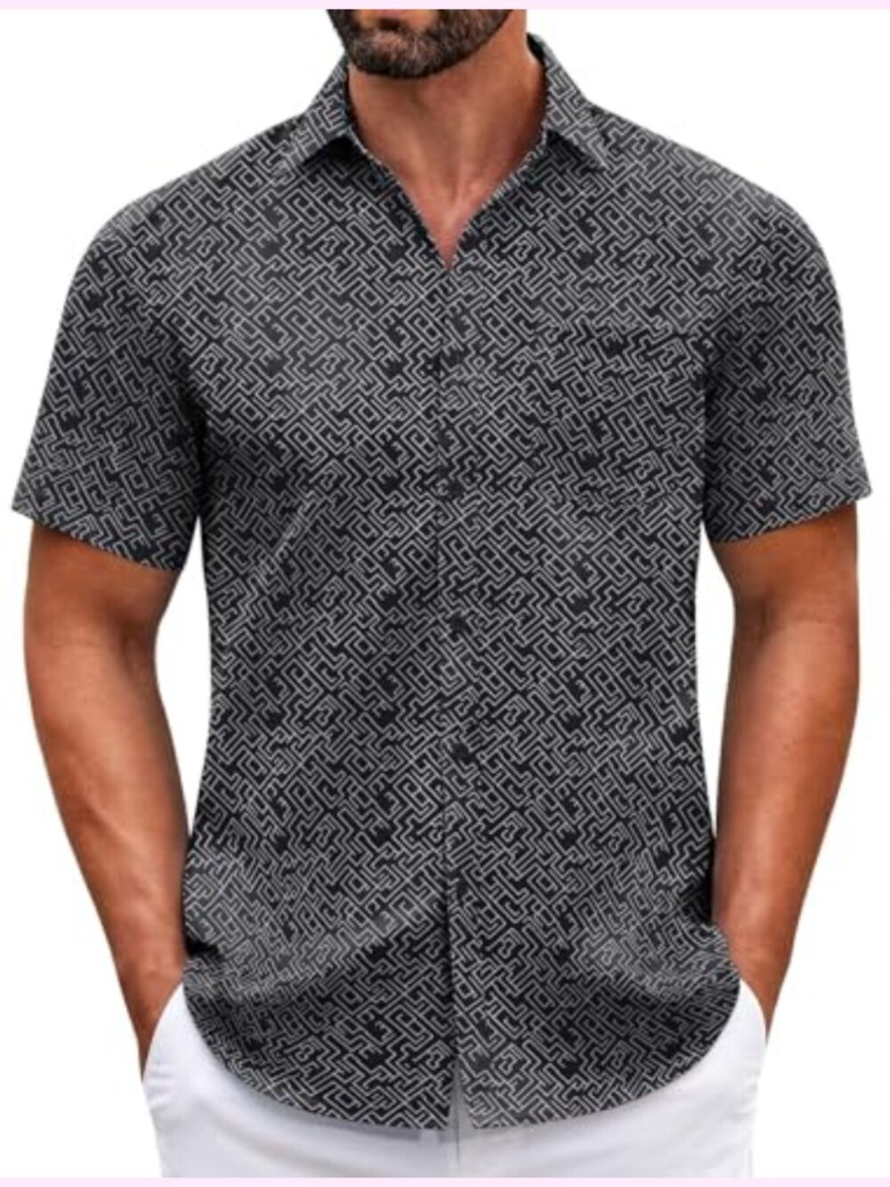 Mens Casual Button Down Short Sleeve Shirt Summer Lightweight Cotton